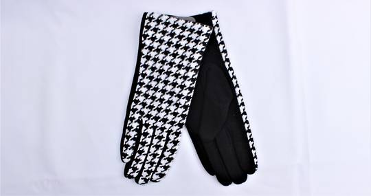 Shackelford houndtooth glove black and white Style; S/LK4963BLK